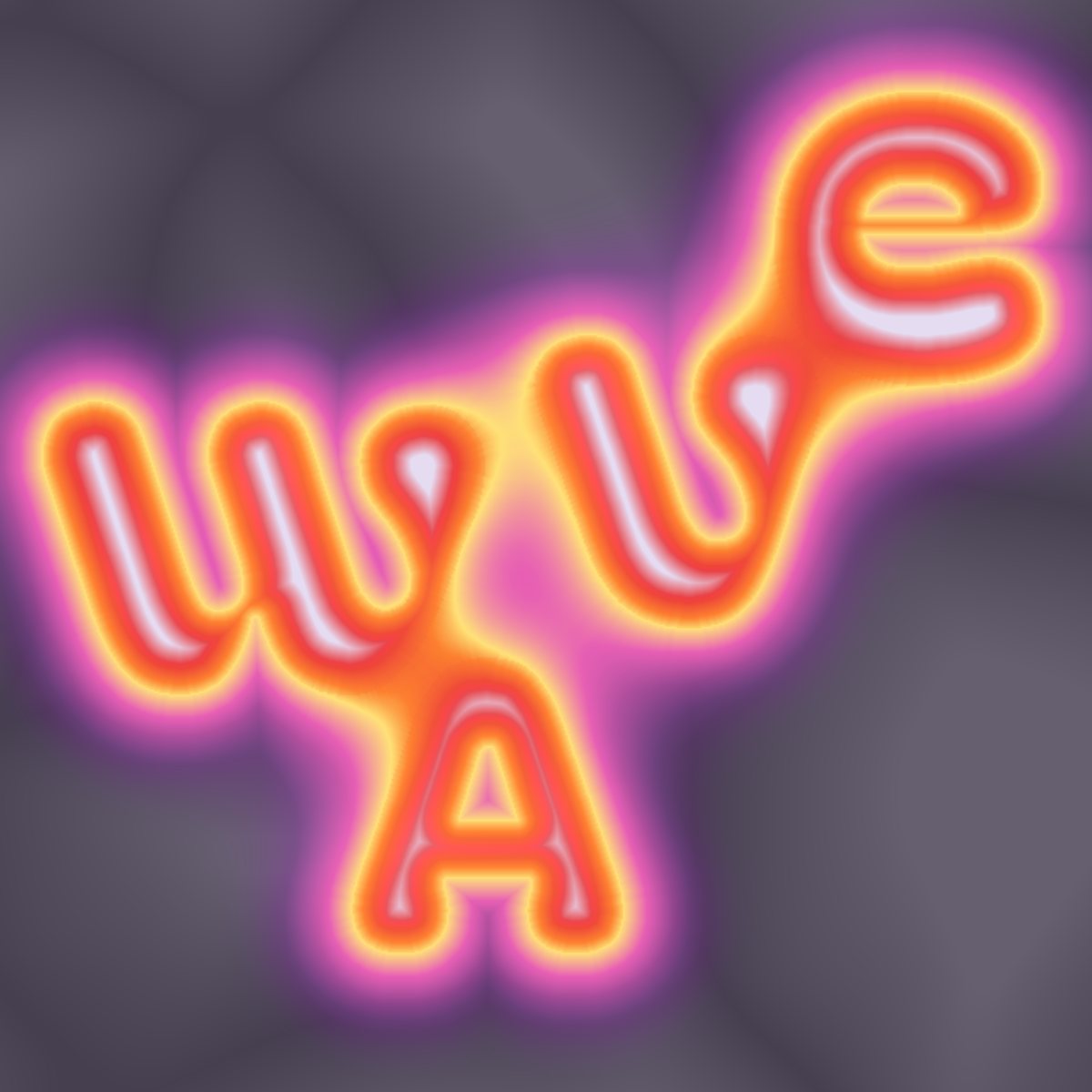 Square format: the letters w, v and e run diagonally up to the right while A drops below them