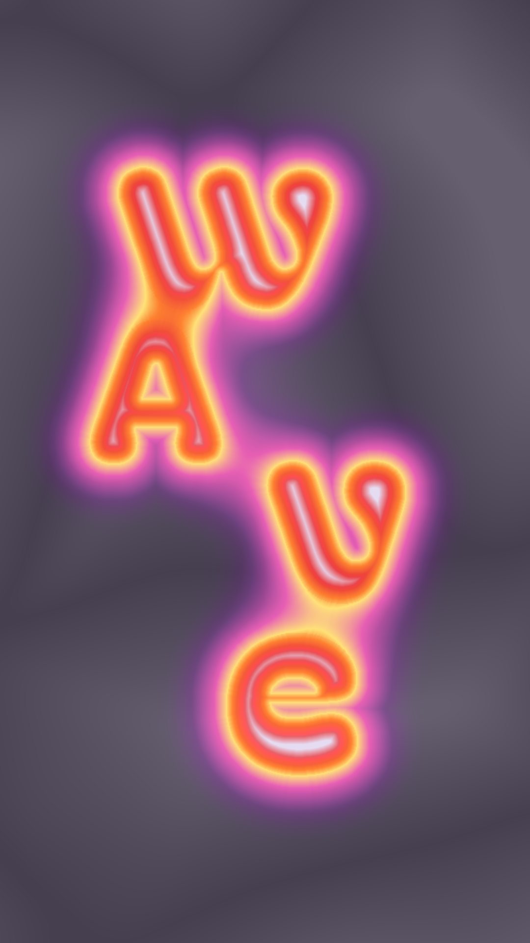 Vertical story format: wAve stacked letter by letter in a zigzag from top to bottom